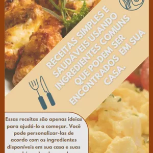 Imagem de capa para o Ebook Receitas Fitness simples e saudáveis ​​usando ingredientes comuns que podem ser encontrados  em sua casa.