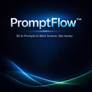 Cover image for Ebook PromptFlow™ – 50 AI Prompts to Think Smarter, Work Faster &amp; Get Results