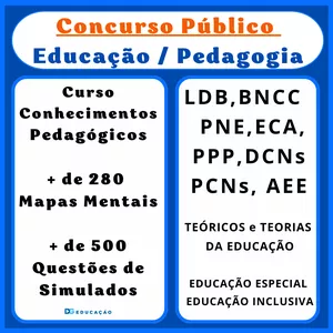 Imagem do curso CURSO DE CONHECIMENTOS PEDAGÓGICOS EM MAPAS MENTAIS PARA CONCURSO PÚBLICO
