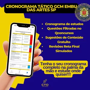 Imagem de capa para o Curso online CRONOGRAMA TÁTICO PARA CONCURSO DA GCM DE EMBU DAS ARTES SP