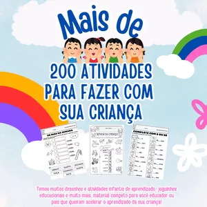 Imagem de capa para o Ebook MAIS DE 200 ATIVIDADES PARA FAZER COM SUA CRIANÇA 