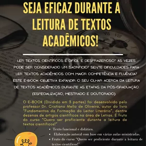 Imagem de capa para o Ebook E-book - Seja eficaz durante a leitura de textos acadêmicos! 