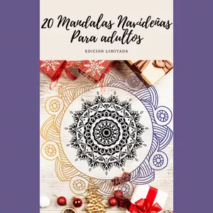 Imagem principal do produto 20 Mandalas Navideñas Para Adultos + "50 dibujos de navidad para colorear" para niños.