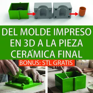 Imagen de portada para Curso online Del Molde impreso en 3d a la pieza Ceramica final