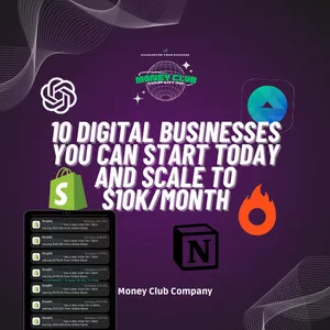 Cover image for Online course 10 Digital Businesses You Can Start Today and Scale to $10K/Month With AI