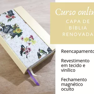 Imagem principal do produto CURSO DE ENCADERNAÇÃO CAPA DE BÍBLIA RENOVADA