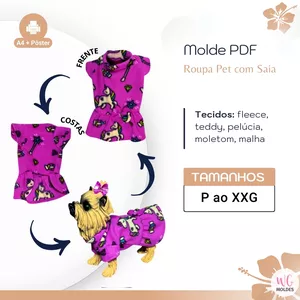 Imagem de capa para o Ebook MOLDE ROUPA PET COM SAIA