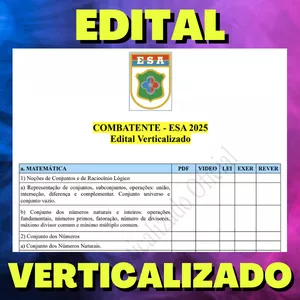 Imagem de capa para o Ebook SARGENTO COMBATENTE - ESA 2025 -  edital verticalizado