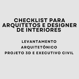 Imagem de capa para o Ebook CHECKLIST DE LEVANTAMENTO, ARQUITETÔNICO, PROJETO 3D E EXECUTIVO CIVIL