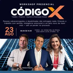 Imagem de capa para o Evento presencial Código X - Trabalho, Propósito, Equilíbrio e Realização Pessoal