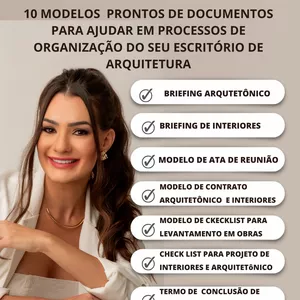 Imagem de capa para o Ebook Documentos para escritório de arquitetura - Briefing, termo de conclusão de obra, ata de reunião e modelo de levantamento, modelo de contrato arquitetônico