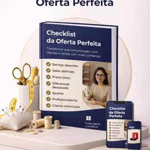 Imagem de capa para o Ebook Checklist da Oferta Perfeita para Costureiras