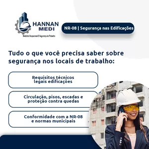 Imagem de capa para o Ebook Treinamento NR-08 | Edificações e Segurança nos Locais de Trabalho
