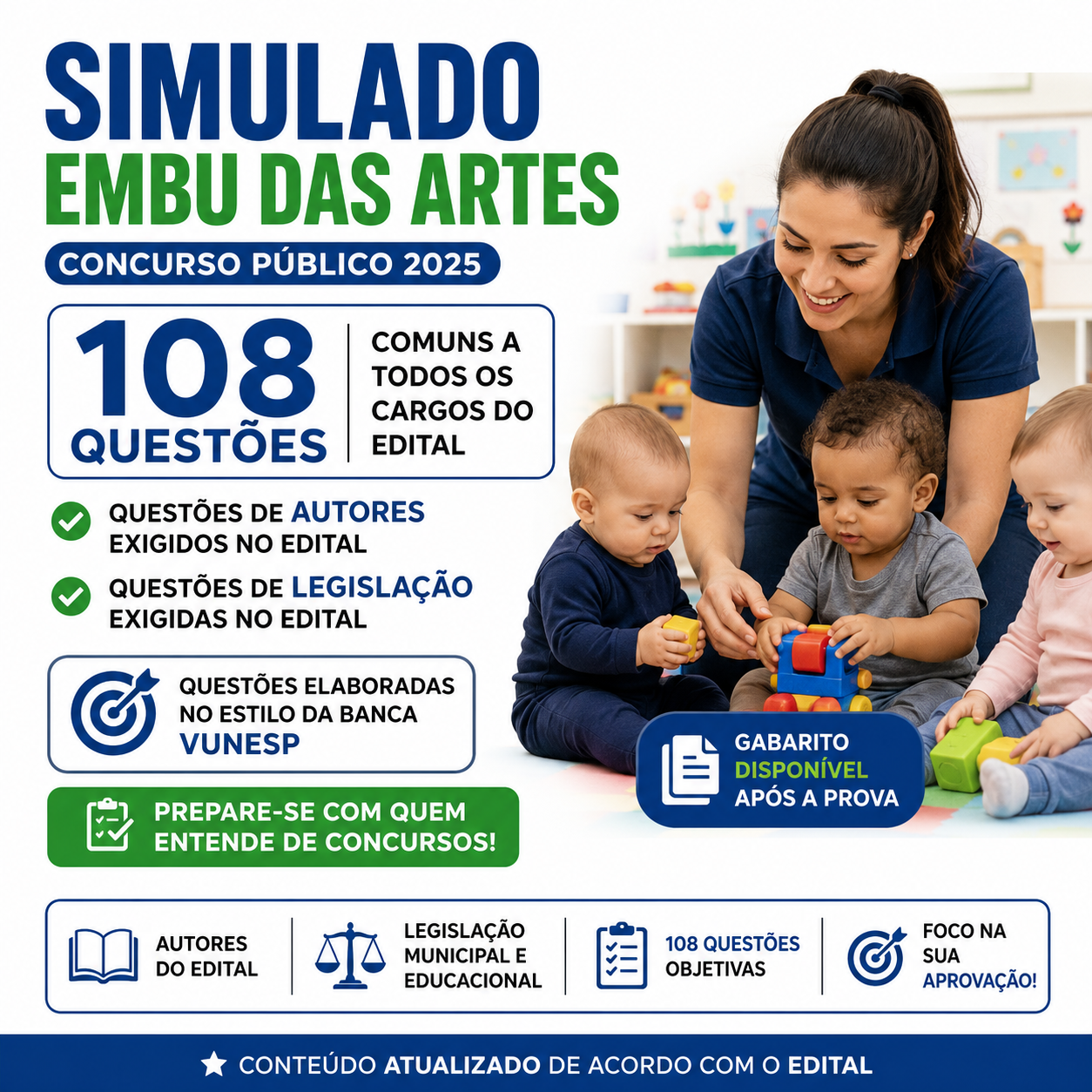 Imagem de SIMULADO COMUM A TODOS OS CARGOS - EMBU DAS ARTES  criado por JR CONCURSOS na hotmart