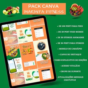Imagem de PACK CANVA MARMITA FITNESS criado por Tamires Barros Gonçalves na hotmart