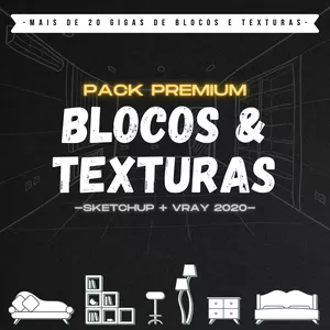 Imagem de capa para o Curso online Pack Premium -  De Blocos E Texturas Sketchup