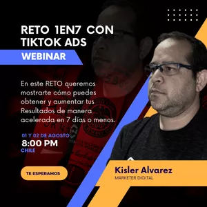 Imagen de portada para Evento online Taller 1 en 7 con TikTok Ads