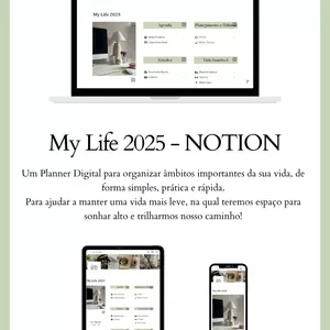 Imagem de capa para o Ebook MY LIFE 2025 - PLANNER NOTION