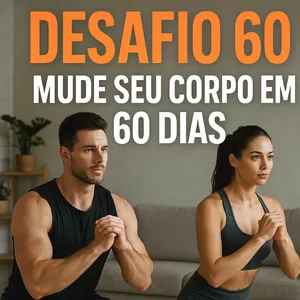 Imagem de capa para o Ebook Desafio 60: Mude seu Corpo em 60 dias Treinando em Casa