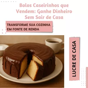 Imagem de capa para o Ebook Lucre de casa com os bolos caseiros mais vendidos.