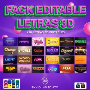 Imagen de portada para Curso online PACK de 450 Letras 3D Editables