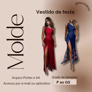 Imagem de capa para o Ebook Molde vestido festa luxo