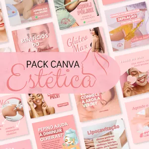 Imagem de capa para o Curso online Pack Canva Estética.