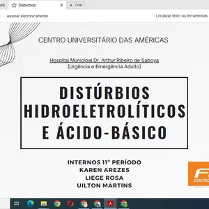 Imagem de capa para o Ebook APP DISTURBIOS HIDROELETROLÍTICOSE ÁCIDO-BÁSICO