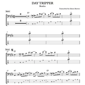 Main image of product DAY TRIPPER (Beatles) Bass Score & Tab Lesson