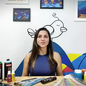 Imagem de capa para o Curso online Pintura de arte em parede - iniciante a profissional