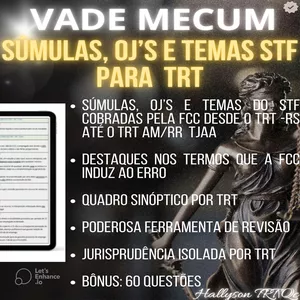 Imagem de capa para o Ebook VADE MECUM TRT SÚMULAS, OJS E TEMAS STF TJAA