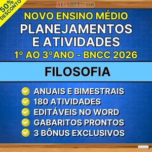 Imagem do curso FILOSOFIA - Planejamentos e Atividades - Ensino Médio - BNCC 2026