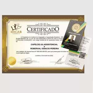 Curso Curso de Capelania com Credencial em PVC