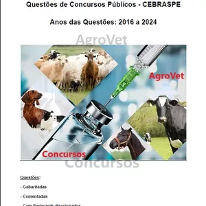 Imagem de capa para o Ebook Veterinária - 200 Questões do CEBRASPE - 2016 a 2024 - Comentadas