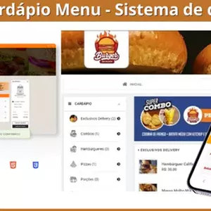 Imagem de capa para o Curso online Cardápio Digital - Sistema Delivery (SAAS)