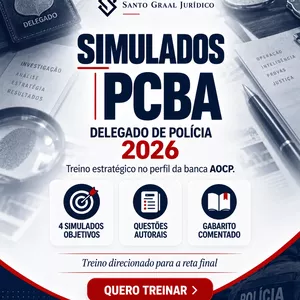 Imagem de Treino SG — PCBA | Delegado de Polícia - 400 questões criado por Santo Graal Jurídico na hotmart