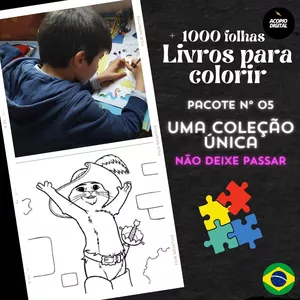 Imagem de capa para o Ebook Histórias infantis para colorir | Mais de 1000 páginas em 11 PDFs exclusivos | Pacote nº 05