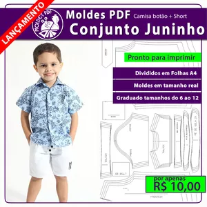 Imagem de capa para o Curso online Moldes PDF Conjunto JUNINHO