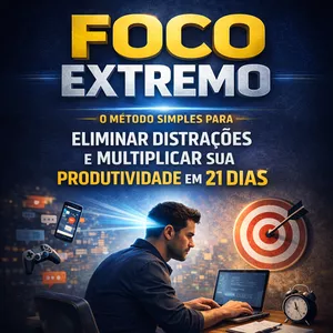 Imagem de capa para o Ebook Foco Extremo: O Método Simples para Eliminar Distrações e Multiplicar Sua Produtividade em 21 Dias