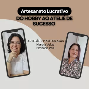 Imagem de capa para o Curso online Artesanato Lucrativo - Do Hobby ao Ateliê de Sucesso 