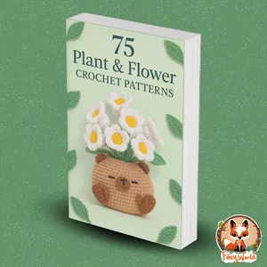 Cover image for Ebook 75 Planta &amp; Flower Crochet Patterns | FoxyWorld 