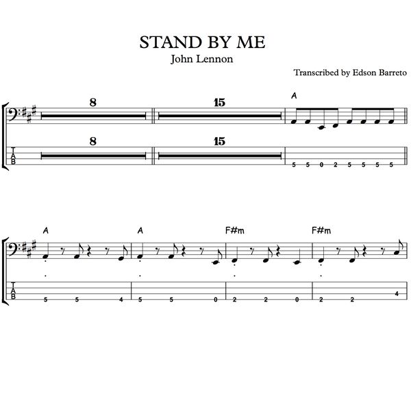 Stand By Me John Lennon S And Ben E King S Versions Bass Score Tab Lesson Edson Renato Vitti Barreto Learn A New Skill Images Icons Pictures Hotmart