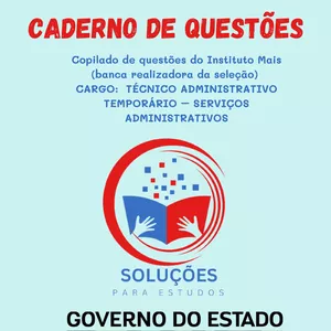 Imagem de capa para o Ebook Cadernos de Questões - SESAB/TÉCNICO ADMINISTRATIVO