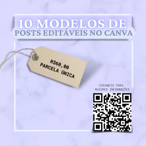 Imagem de capa para o Curso online 10 MODELOS DE ARTES EDITÁVEIS NO CANVA