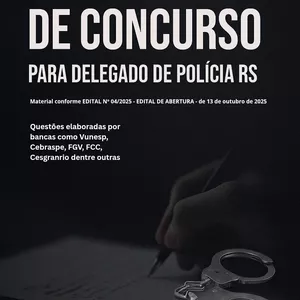 Imagem de capa para o Ebook 500 Questões de Concurso para Delegado de Polícia RS