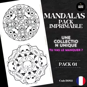 Image de couverture pour le Ebook Mandalas à colorier | Mandalas imprimables pour enfants en PDF | +250 mandalas + BONUS