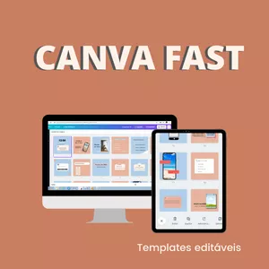 Imagem de capa para o Curso online Canva Fast. (20 templates prontos)