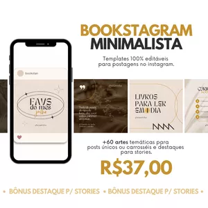 Imagem do curso PACK Canva Bookstagram Minimalista - Instagram Literário