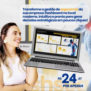 Imagem de capa para o Ebook Dashboard de Gestão de Riscos Ergonômicos