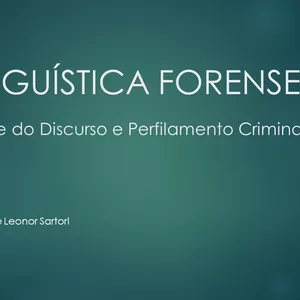 Imagem de capa para o Ebook Linguística Forense - Análise do Discurso e Perfilamento Criminal